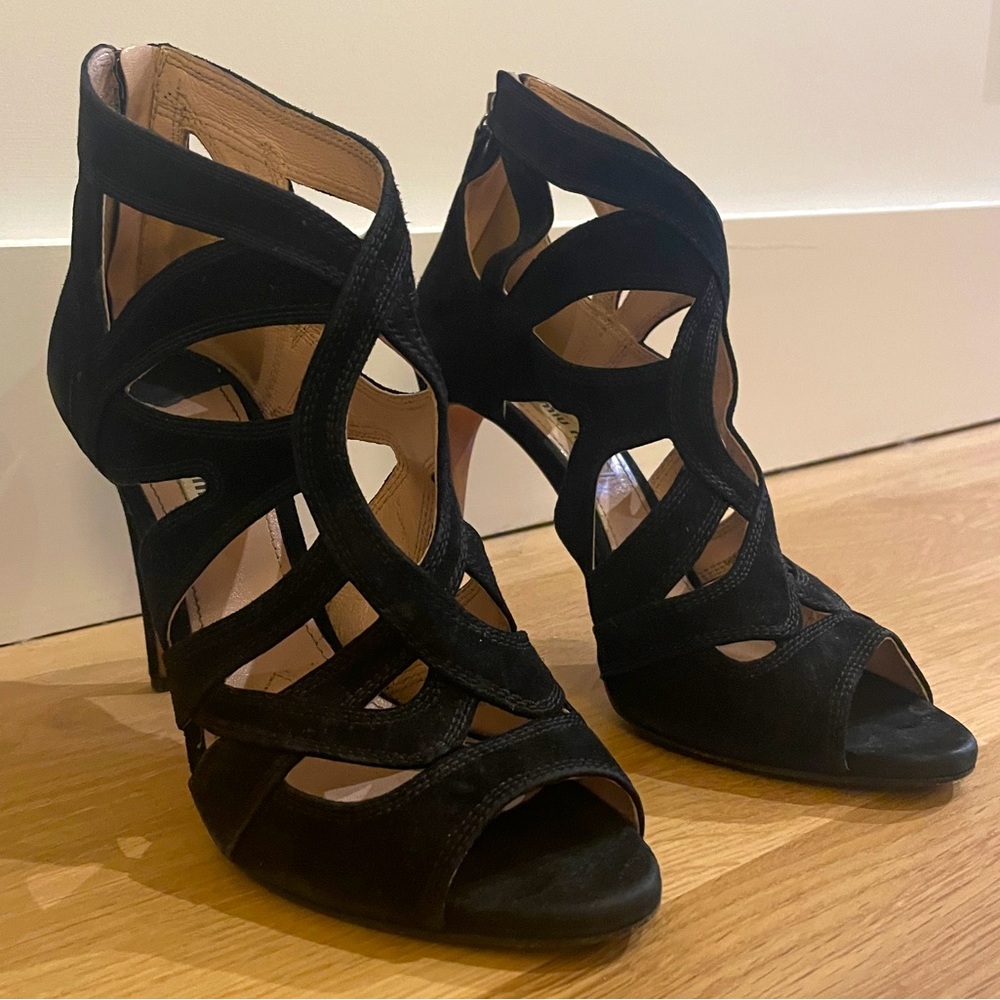 Miu Miu Strap Heeel Black Suede